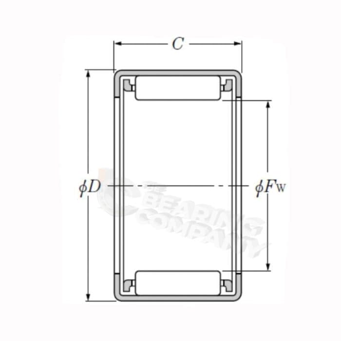 HMK1820 DRAWN CUP NEEDLE ROLLER BEARING NTN 18x25x20mm - Image 2